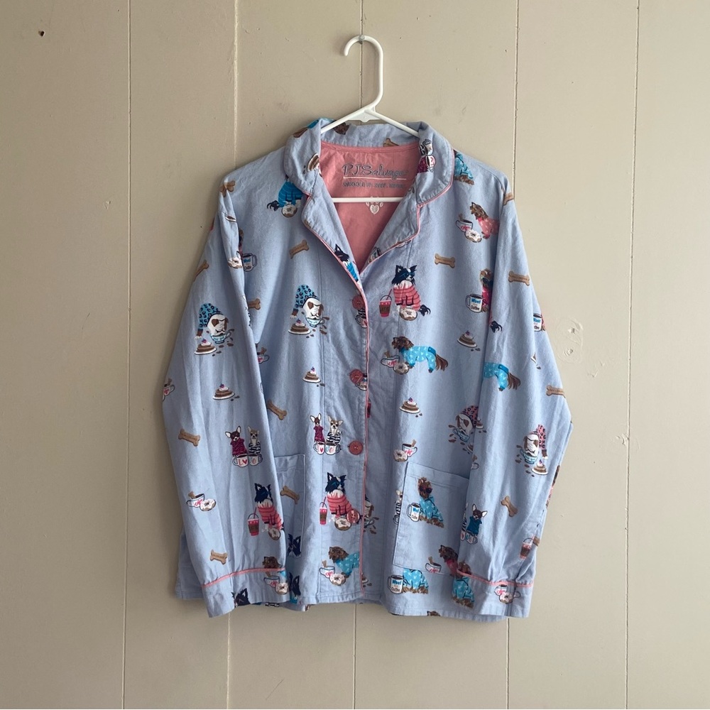 PJ Salvage Top Flannel Front Pockets Button Down Front Closure Size M